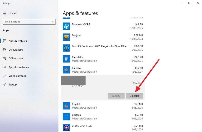 uninstall the program from system