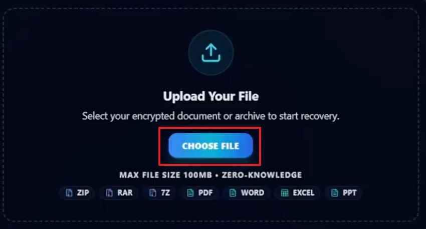 LostMyPass에서 암호화된 RAR 파일 선택하기