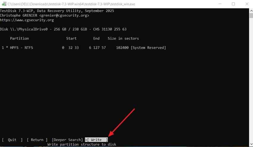copy files from raw partition in testdisk
