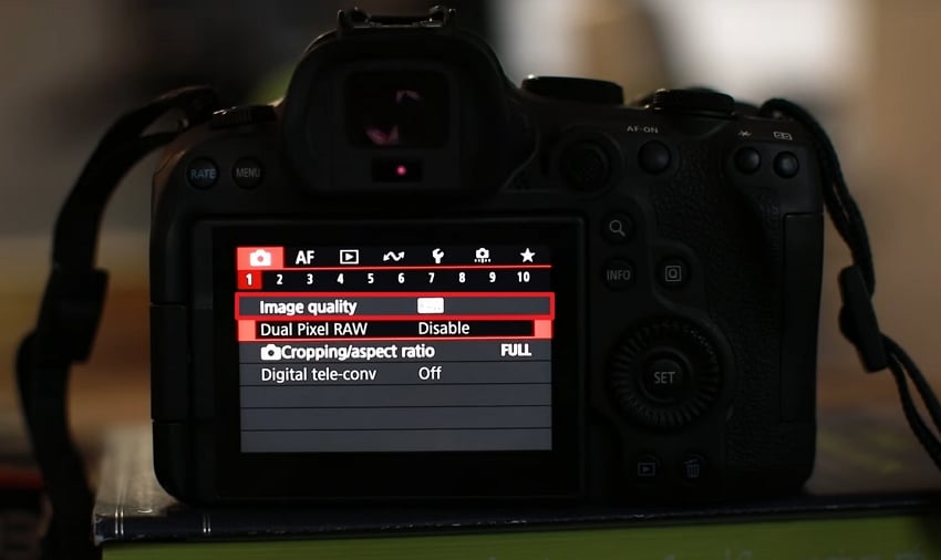 access canon image quality settings