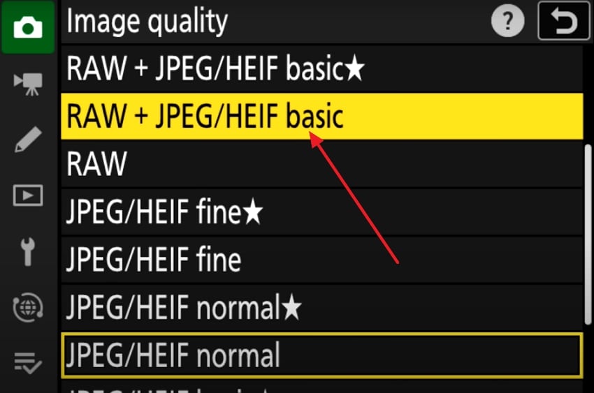 pick raw photo format nikon