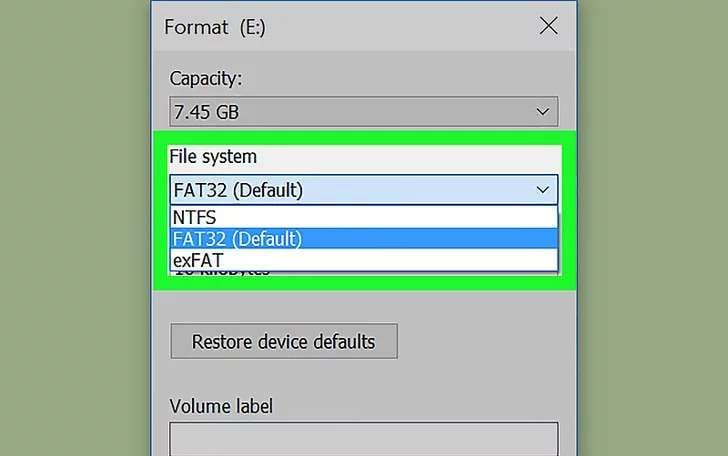 selecting the file system