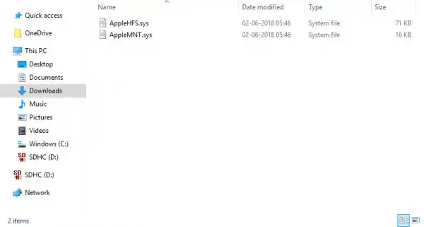 copy the applehfs files