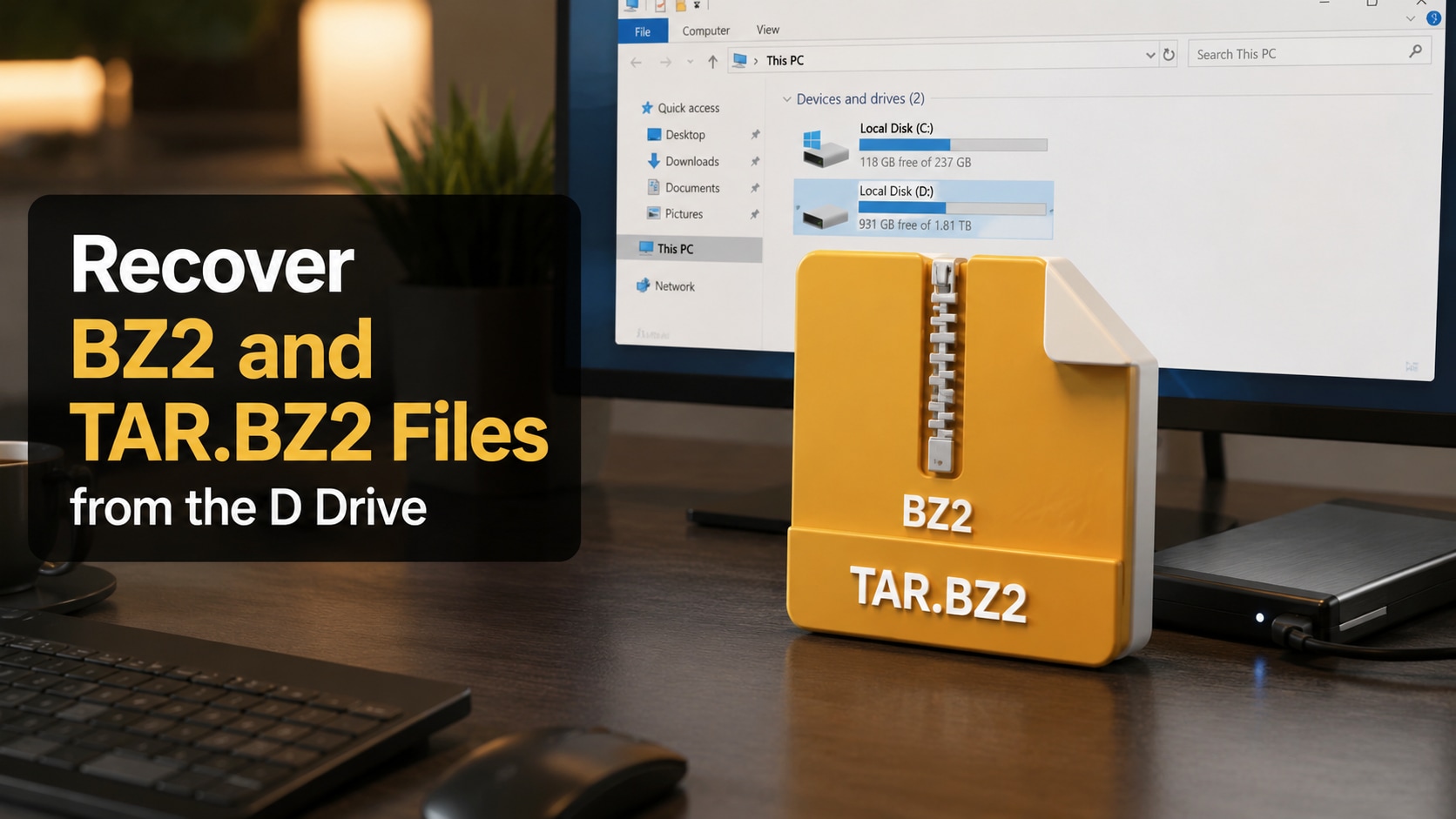 Recover BZ2 and TAR.BZ2 Files from the D Drive Safely