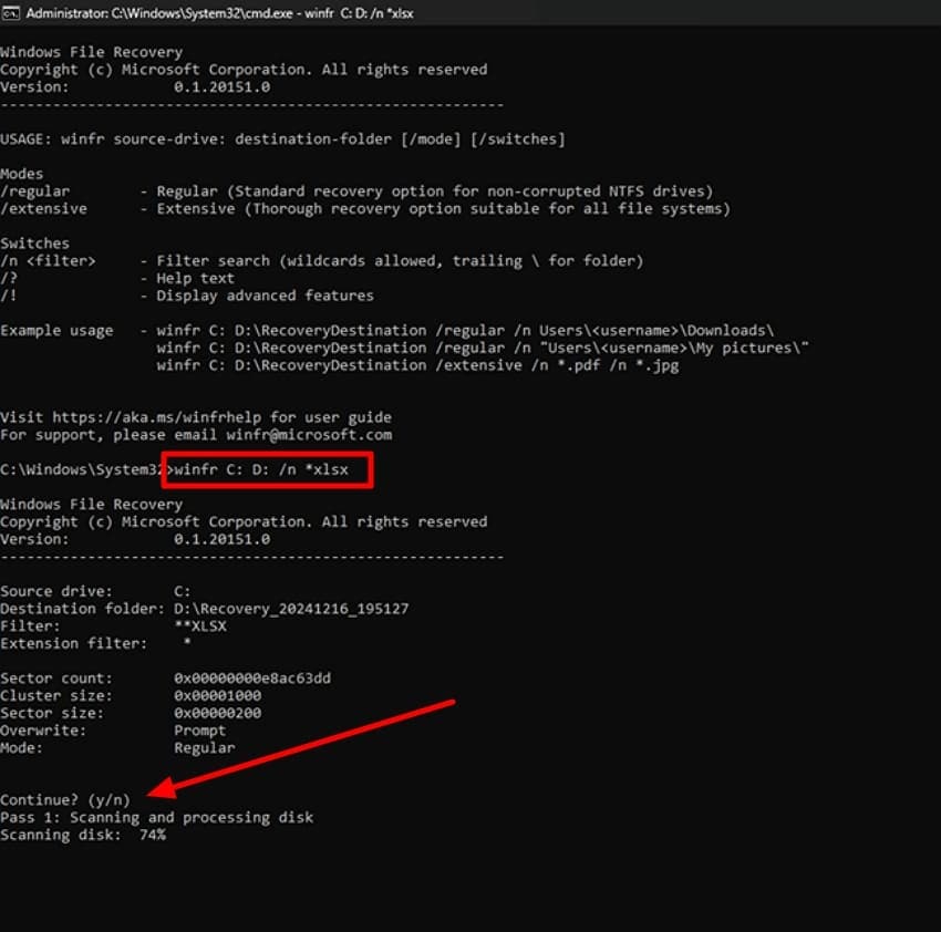 use windows file recovery tool