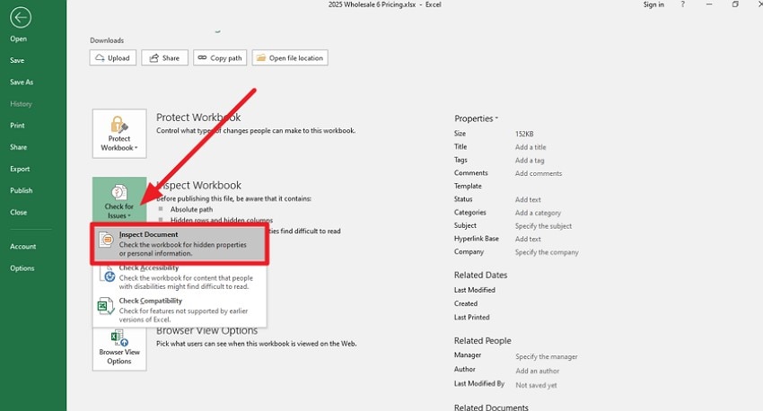 select inspect document