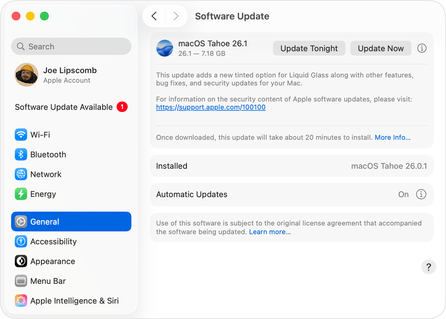 apple software update settings on macos tahoe