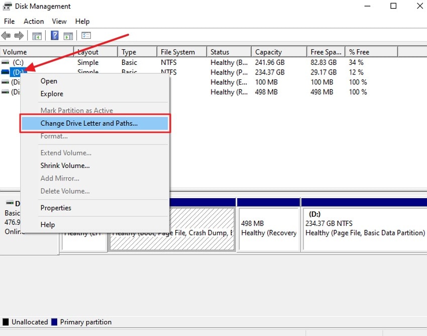 sd card change drive letter paths