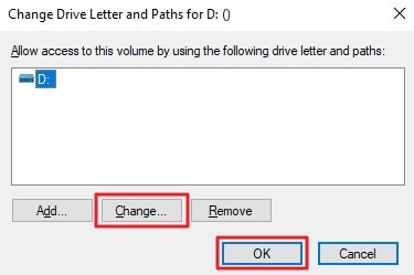 change drive letter