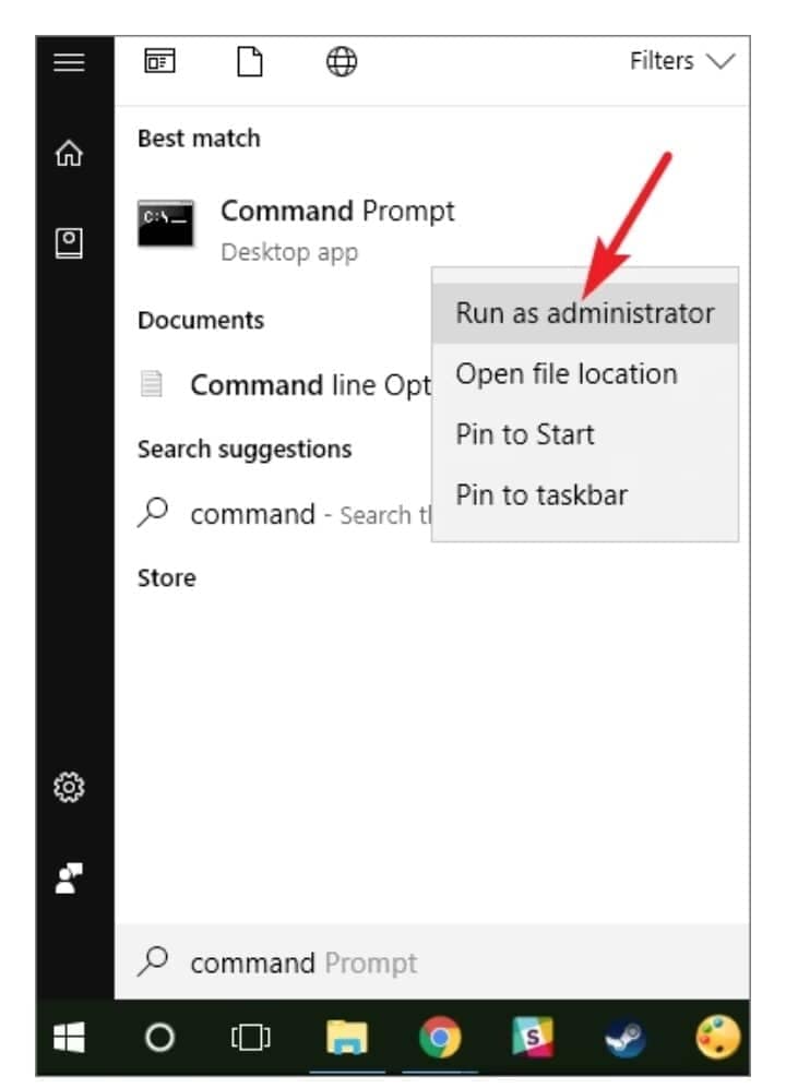 to run command prompt as administrator