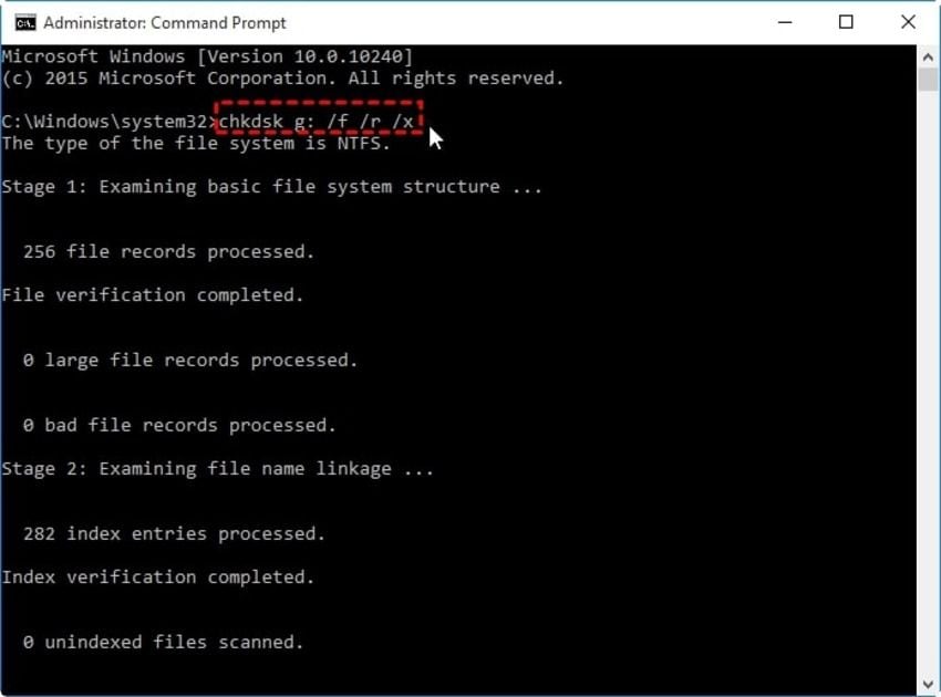 recover hdd bad sectors with the chkdsk command