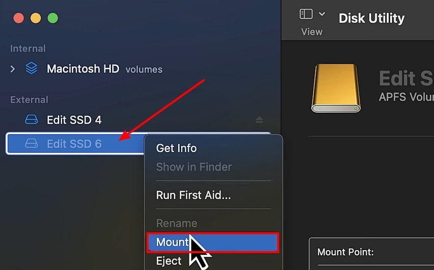 mount hard drive