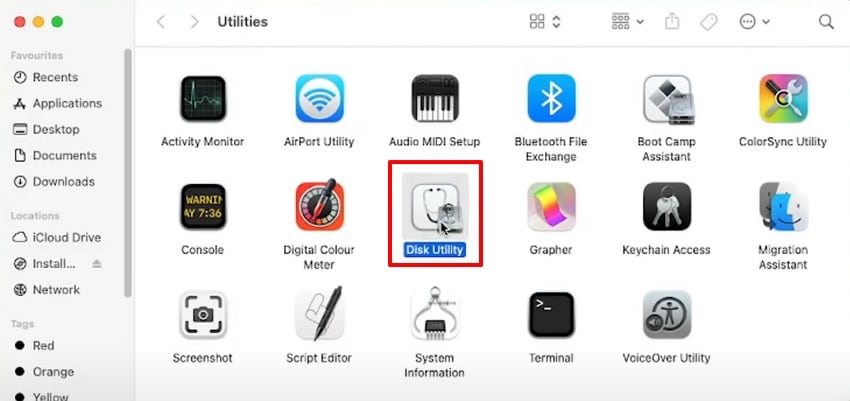 access disk utility