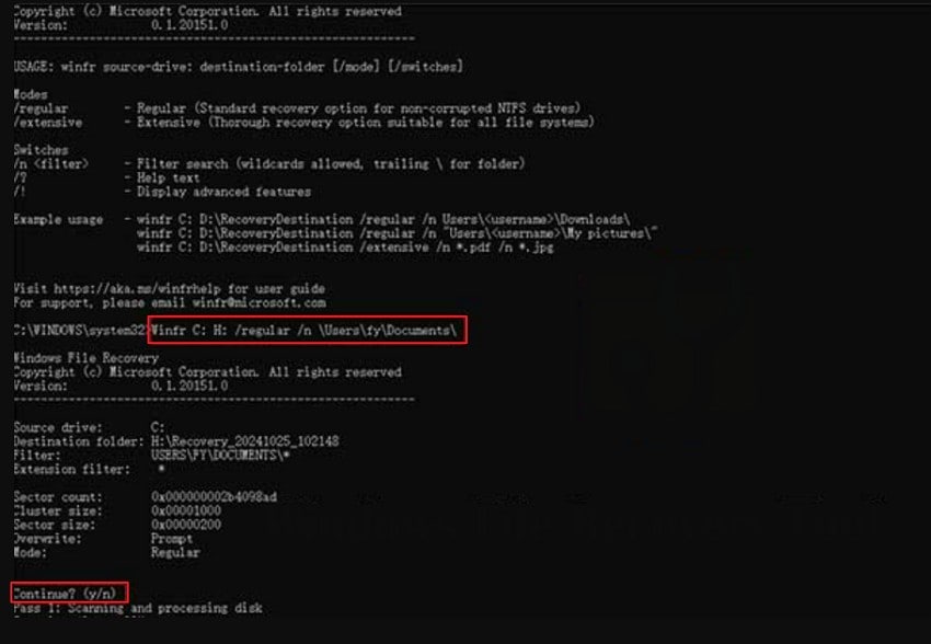 type command and hit enter