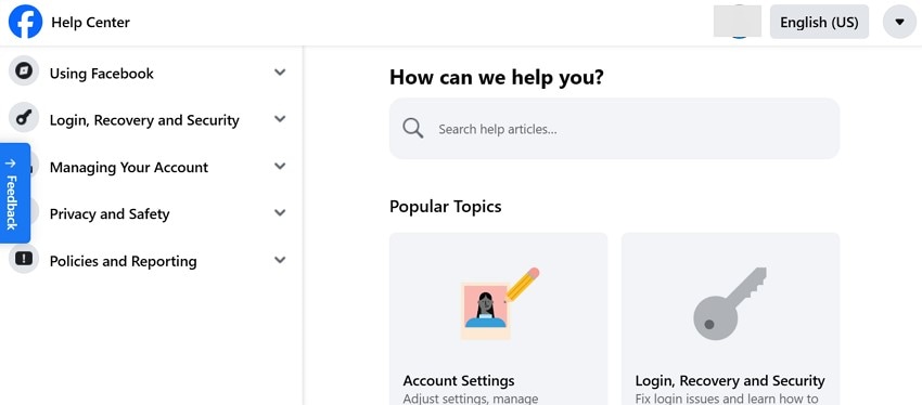 contact facebook help center