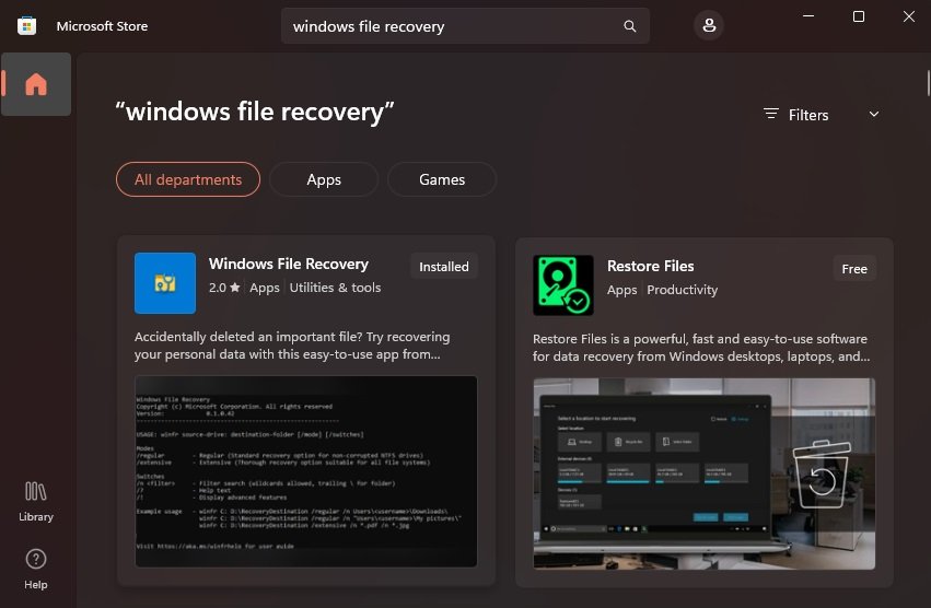 download and install windows file recovery