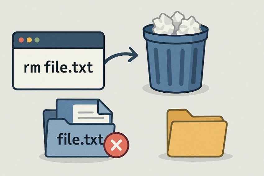 rm commands deletion is permanent by default