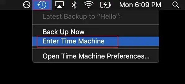 start time machine on a mac