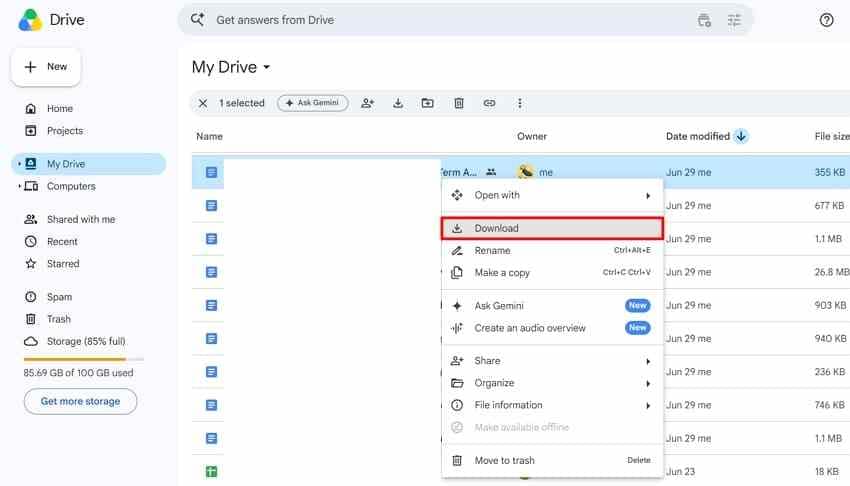 restore deleted files from cloud storage