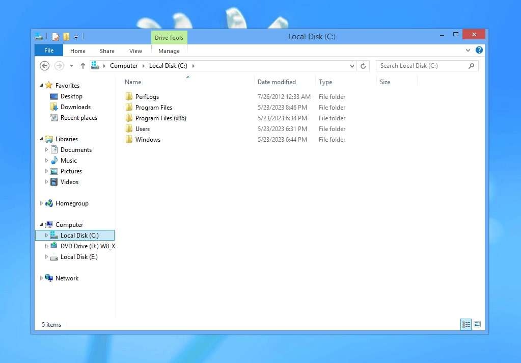select a location to search in file explorer