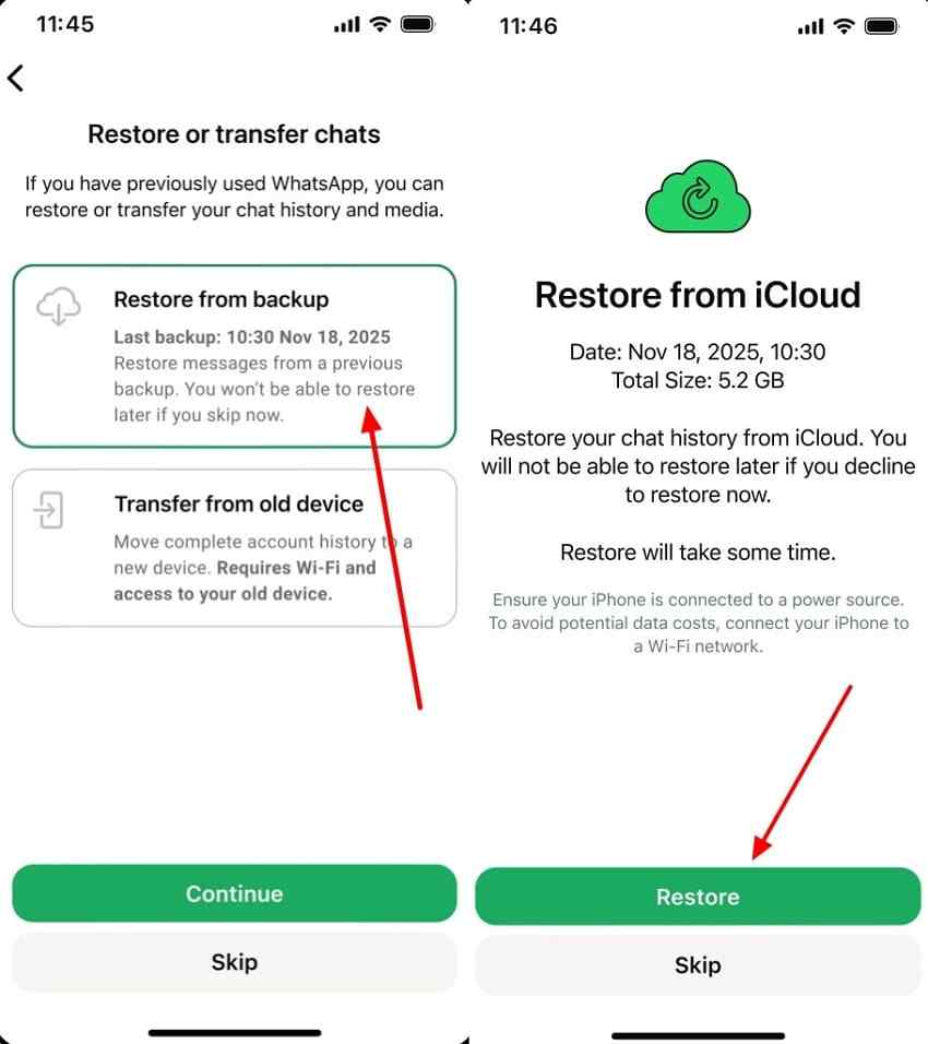 restore icloud whatsapp chat history