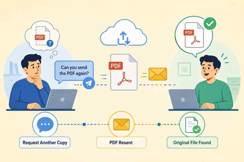 request missing pdf from sender