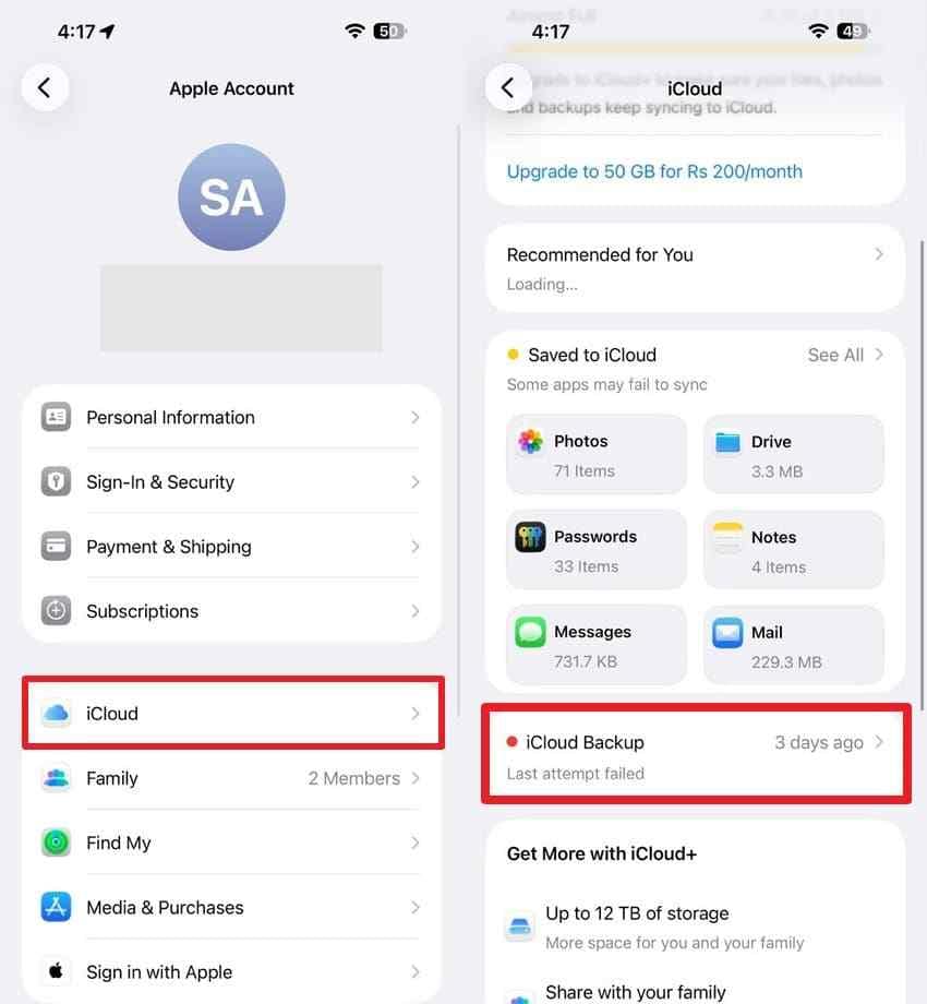 check icloud backup