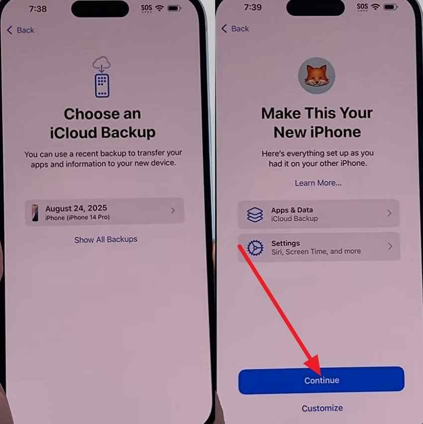 confirm icloud backup