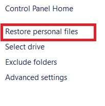restore personal files