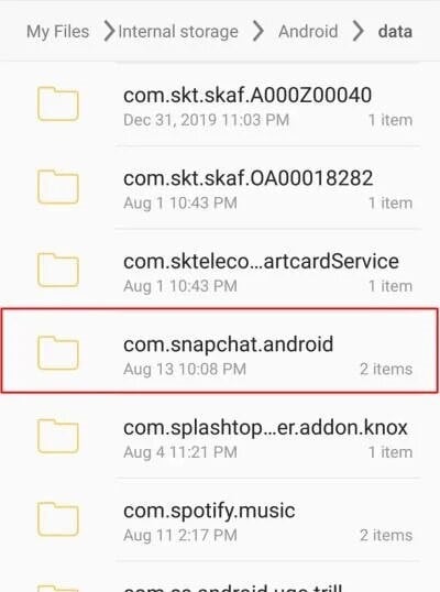 snapchat cache on android