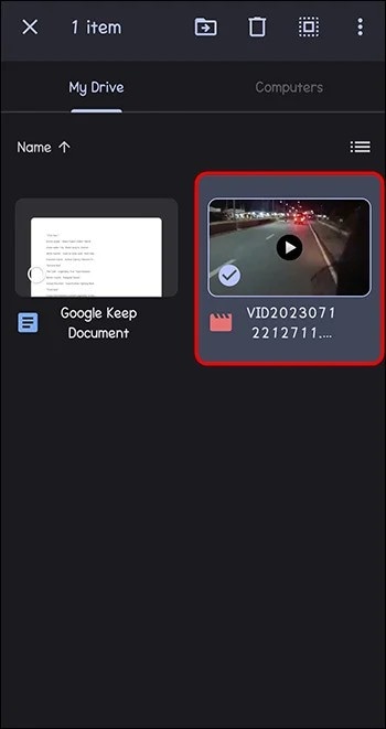 select the video