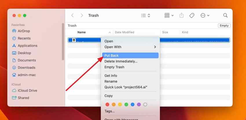 restore deleted video from mac trash