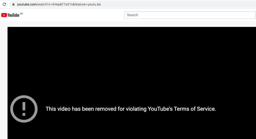 a removed youtube video