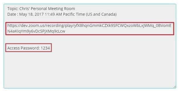 shared recording Image name and password