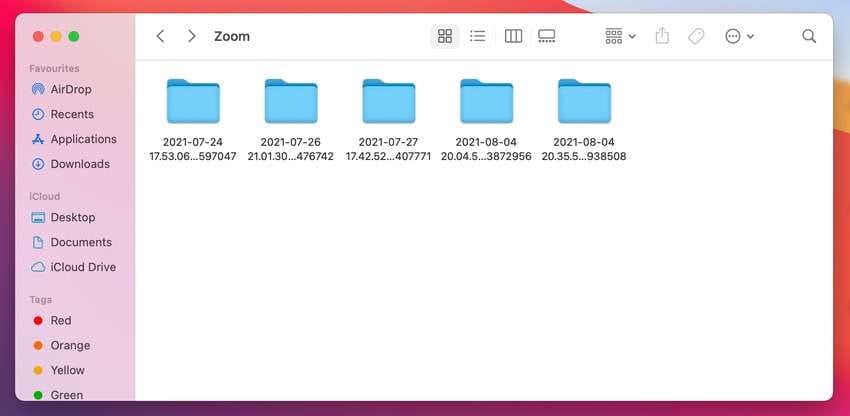 zoom folder on a mac