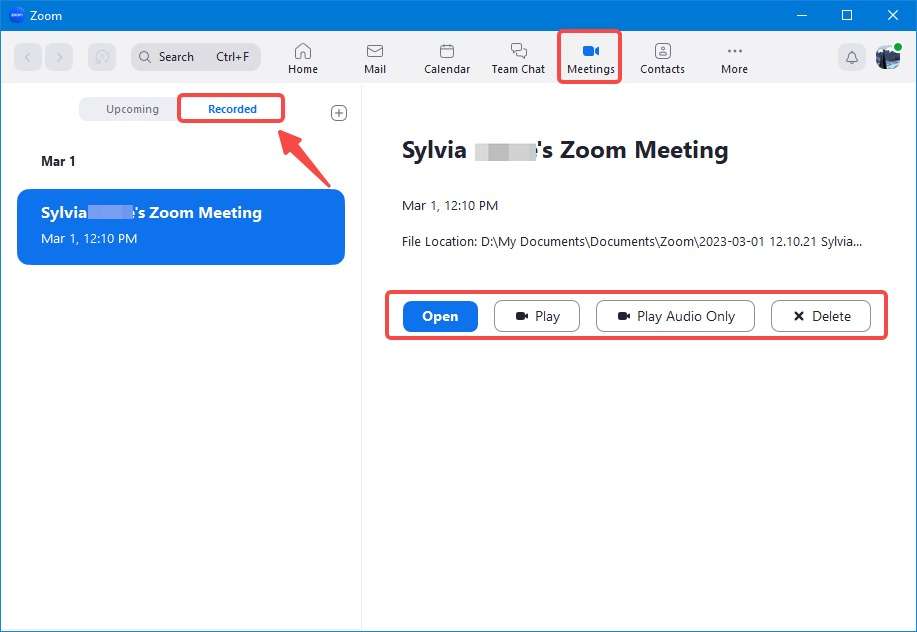 recorded zoom meetings