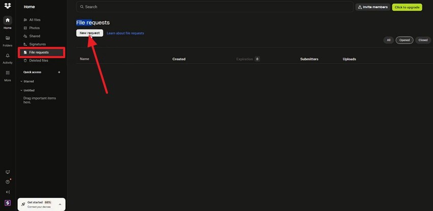 send new file request
