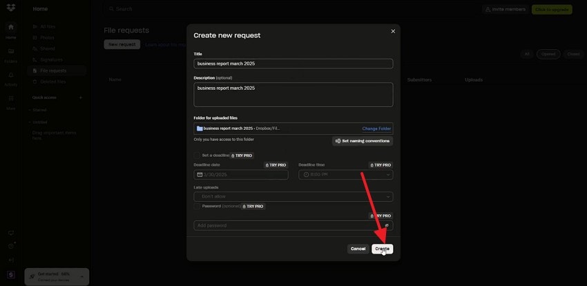 enter request related information