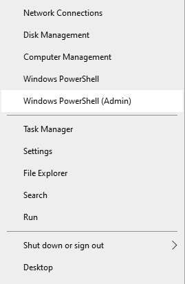 abra o Windows PowerShell como administrador