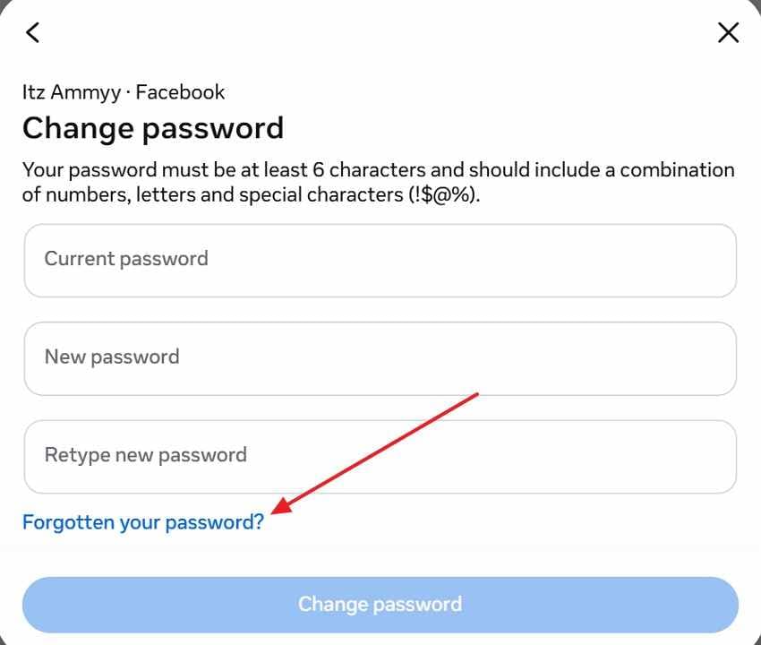 reset password from session