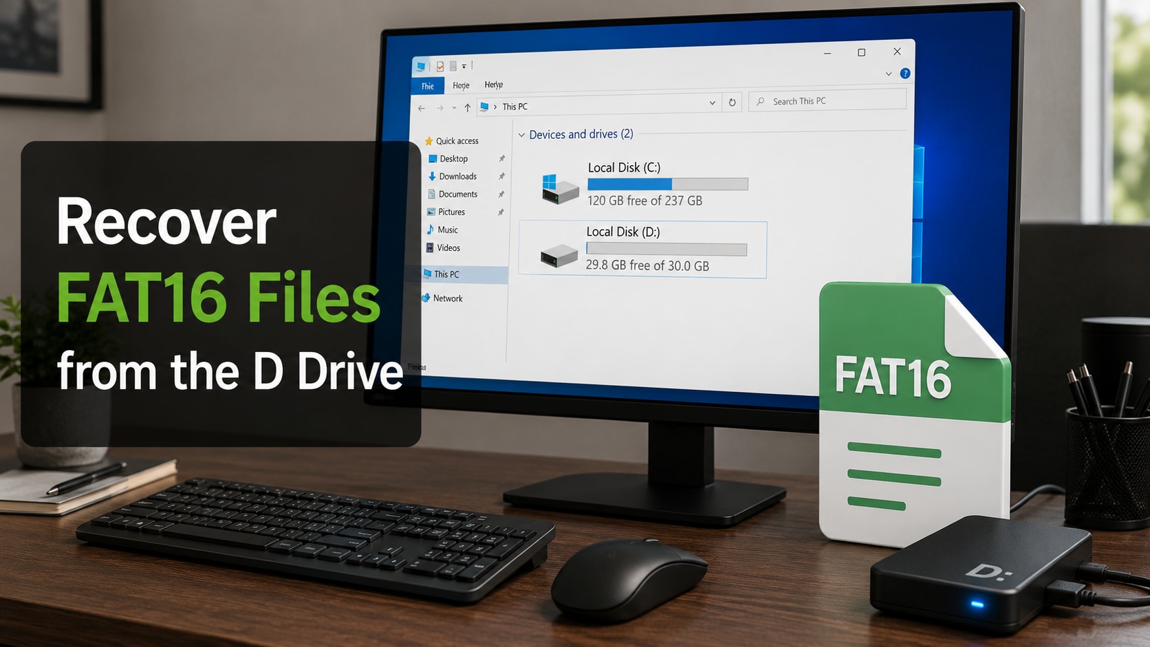 Recover FAT16 Files from the D Drive Without Formatting