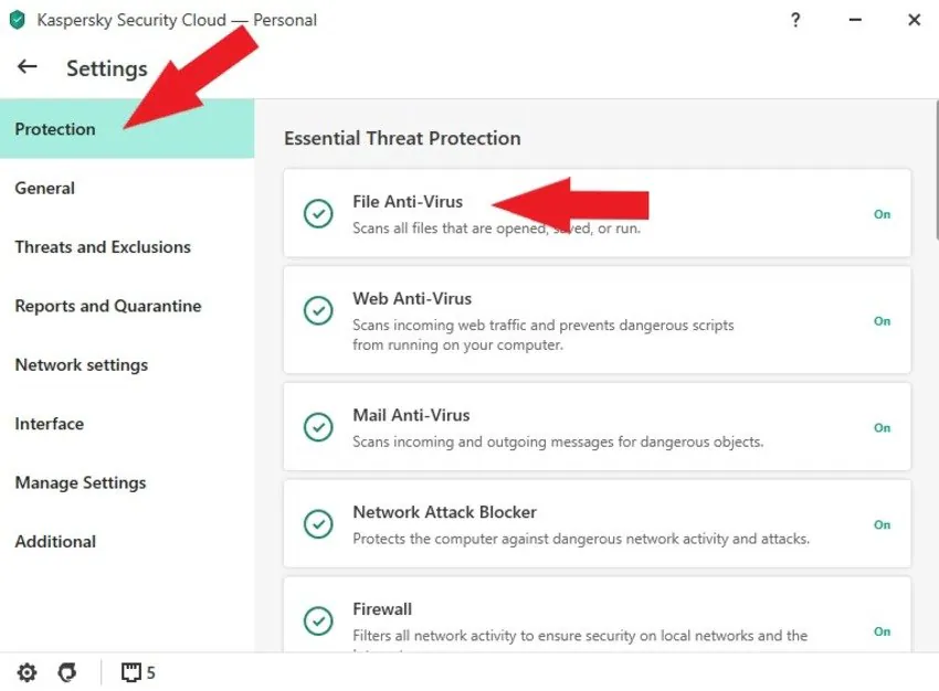 antivirusbescherming voor bestanden in kaspersky