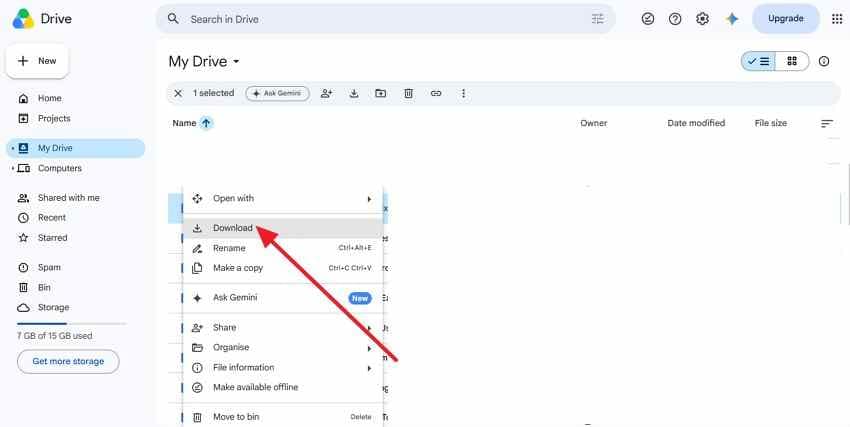 download from cloud backup