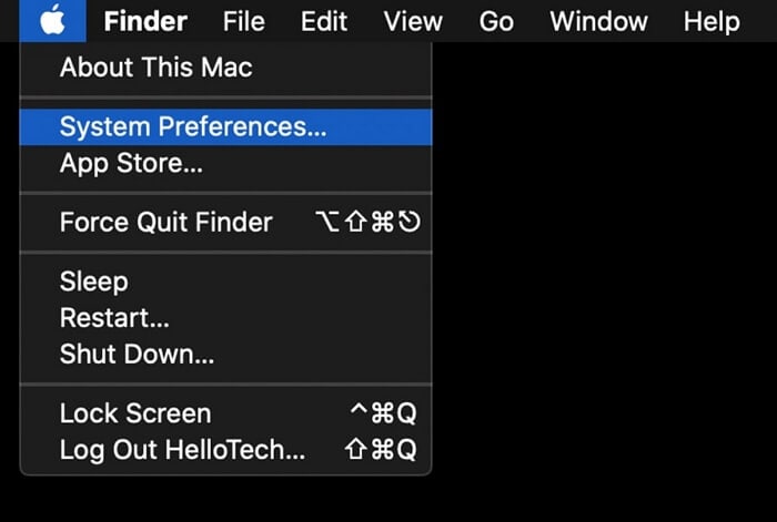 open system preferences on mac