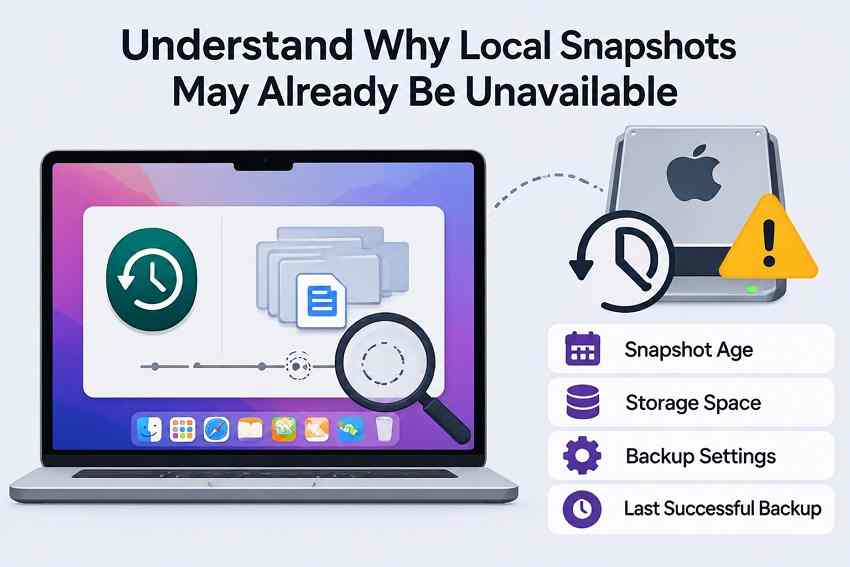 reasons mac time machine local snapshots may no longer be available