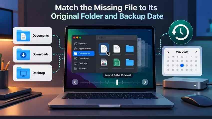 match a missing document to its original folder and backup date