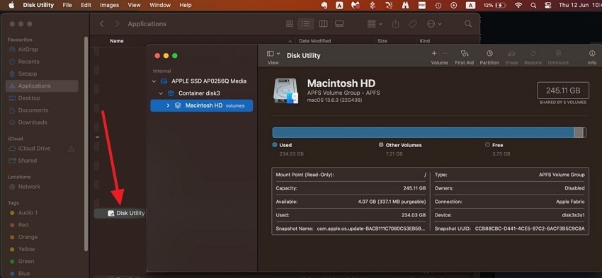 access disk utility mac