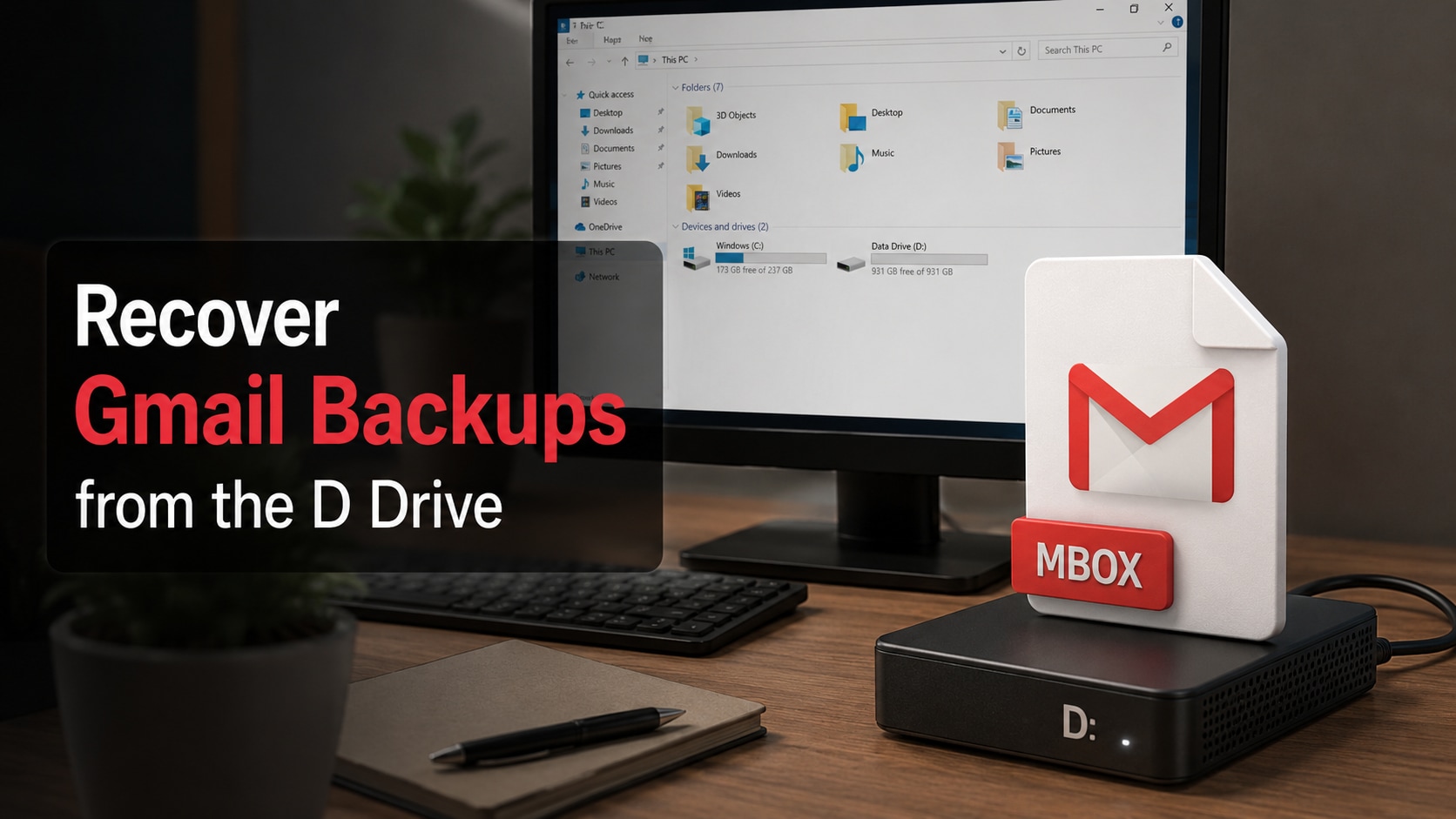 How to Recover Gmail Email Backups And Exports from the D drive Safely