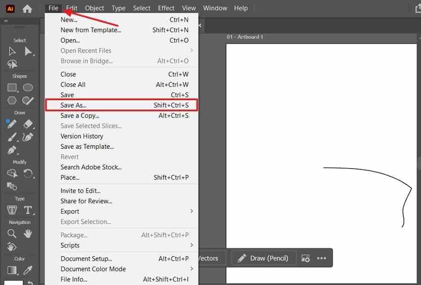 save recovered illustrator document