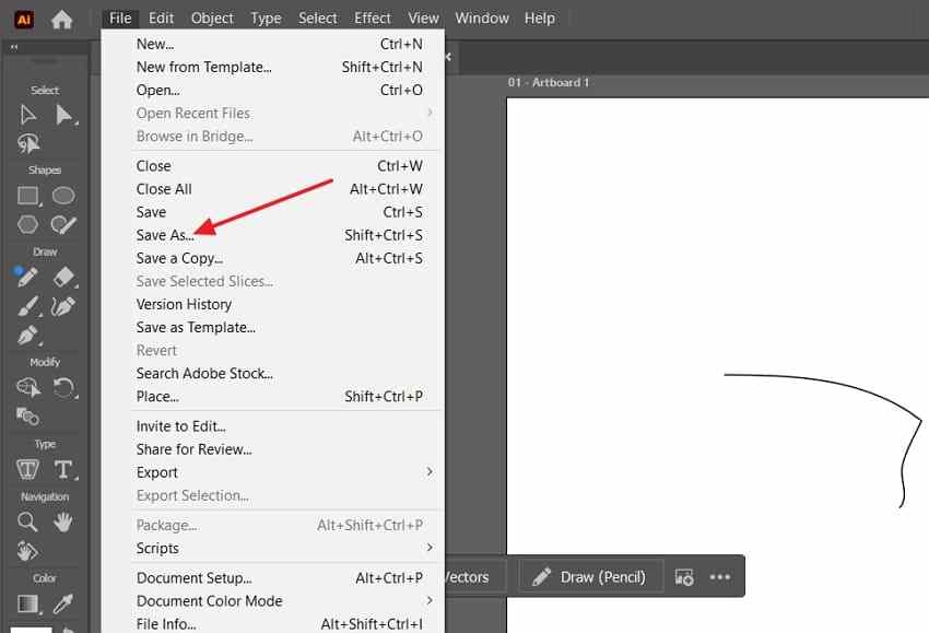 open recent illustrator recovery file